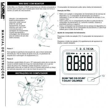 Exercitador Mini Bike com Monitor (cicloergômetro) - Liveup Sports