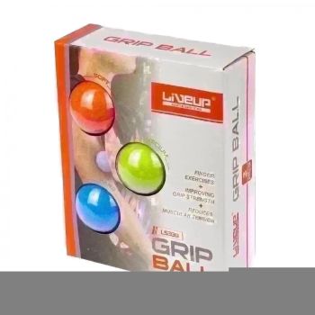 Kit Bolas de Aperto Grip Ball - Leve, Medio, Forte- 5 Cm - Liveup Sports