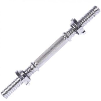 Barra Reta 40cm Cromada e 2 Porcas Estrela - 28mm Diâmetro