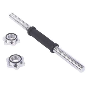 Barra Reta 40cm Emborrachada e 2 Porcas Estrela - 25mm Dimetro