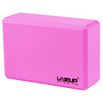 Bloco de Yoga - 22,8x15,2x7,6cm - Cor Rosa - Liveup Sports