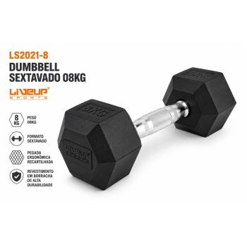 Dumbbell Sextavado 08kg - Liveup