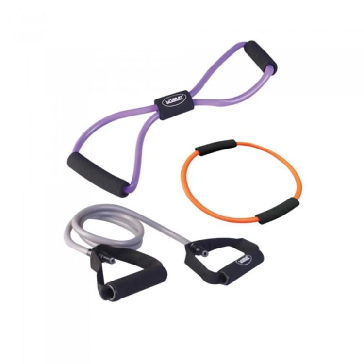 ESPECIFICAÇÕES;
<br>Fortaleça os ombros, peitos e glúteos com o Elástico Extensor Ajustável Liveup.
<br>Ele possui quatro elásticos que proporcionam um treinamento mais intenso!
<br>
<br>Benefícios: fortalece ombros, peitos e glúteos.
<br>Músculos trabalhados: ombros, braços, pernas, glúteos.
<br>Exercícios: três tipo de elásticos que proporcionam um treinamento mais intenso.
<br>
<br>Kit com 3 Extensores:
<br>- Laranja: intensidade Forte - 1,30m
<br>- Roxo: intensidade Média - 36cm
<br>- Cinza: intensidade Leve - 30cm