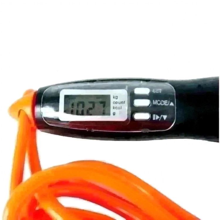 ESPECIFICAÇÕES;
<br>- Cabo confeccionado em PVC anatômico de alta resistência e corda confeccionada em silicone, medindo 2,65 m de comprimento.
<br>- Possuí contador digital com visor em LCD 4 funções (peso, tempo, caloria e saltos).
<br>- Desliga automaticamente após 8 minutos inerte.
<br>- Utiliza baterias comuns.
<br>
<br>
<br>- Alvo dos exercícios: Fortalecimento das coxas, panturrilha, abdômen e braços. Melhora a respiração e frequência cardíaca.
<br>-Dimensões: 2,65 m de comprimento.
<br>- Cor: Branco e Verde.
<br>Conteúdo da Embalagem:
<br>- 01 Pula Corda Contador Digital 4 Funções..