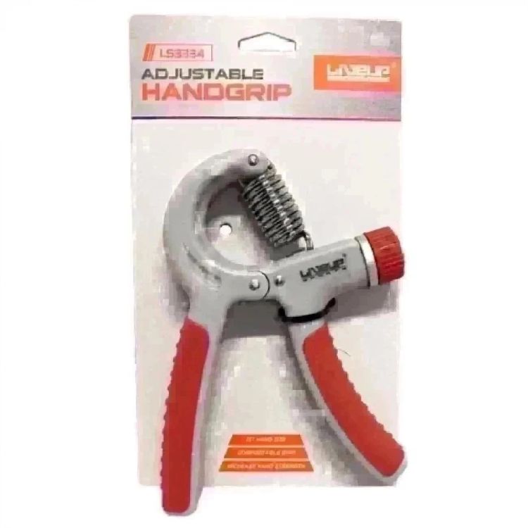 Hand Grip Ajustável possui 4 níveis de resistência, seu formato anatômico e a posição da mola são ideais para qualquer tamanho de mão, isso facilita o exercício para as mãos e punhos.
<br> Seu ajuste de força é entre 10 kg a 40 kg.
<br> Você pode ajustar a intensidade do exercicio de acordo com sua força e desempenho desejado.
<br> Hand Grip trabalha a musculatura do anterbraço e da mão o que proporciona um aumento na força dessa região.
<br> Por ser pequeno pode ser facilmente transportado para qualquer local e pode ser usado no seu tempo livre.
<br> Deve ser feito com moderação para que não ocorra lesões. Sua mola é muito resistente e o uso continuo pode lesionar usuários iniciantes. 
<br>
<br> Faça exercícios localizados para fortalecer as mãos, dedos, punhos e antebraços com o Hand Grip LIVEUP com Mola Ajustável. O acessório é perfeito para trabalhar a força nas regiões e ainda ajuda na recuperação de pequenas lesões e problemas de má articulação.
<br> 
<br>Altura: 15cm;
<br>Largura: 10cm;
<br>Profundidade: 2cm;
<br>Peso: 204 gramas.
<br>1 unidade
<br>
<br>POSSUI 4 NÍVEIS DE RESISTÊNCIA
<br>AJUSTE DE FORÇA ENTRE 10KG A 40KG