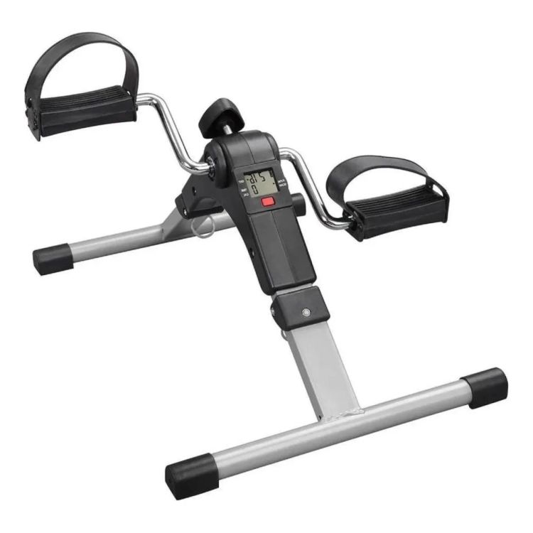 ESPECIFICAÇÕES:<br>- É um equipamento prático, no qual você pode pedalar sentado em uma cadeira ou em um sofá;<br>- Maneira suave de exercício de baixo impacto;<br>- Possui regulagem de força com botão ajustável de tensão, permite variar a intensidade do treino; <br>- Pode ser transportado facilmente e ocupa pouco espaço.<br><br>APLICAÇÕES: Utilizado para exercitar e reabilitar braços e pernas.<br><br><br>EMBALAGEM CAIXA:<br>- Contém uma Mini-Bike<br>- Peso: 3 Kg<br>- Altura: 19 cm<br>- Largura: 50 cm<br>- Comprimento: 9 cm